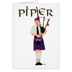 PIPER Purple Plaid Cards