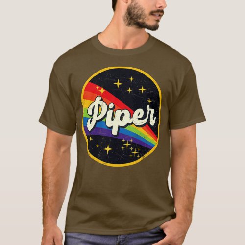 Piper Rainbow In Space Vintage GrungeStyle T_Shirt