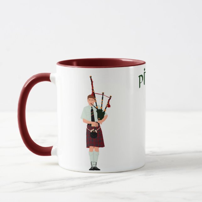 PIPER Red Plaid Mug (Left)