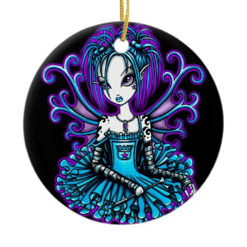"Piper" Teal TuTu Fairy Art Ornament