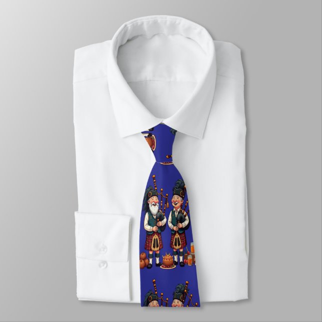 Pipers Duties For The Haggis Procession Neck Tie (Tied)