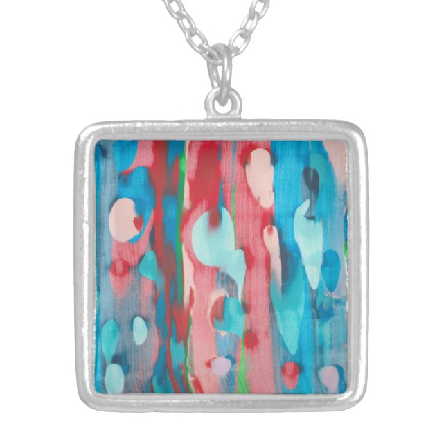 Piper's scrape art earrings silver plated necklace (Front)