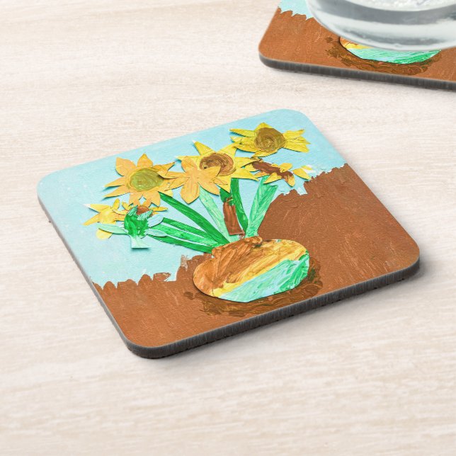 Piper's VanGogh inspired sunflower Beverage Coaster (Left Side)
