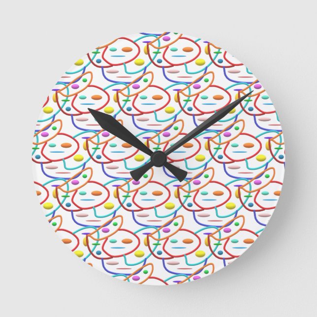 Pipes pattern art modern look clean smart round clock (Front)