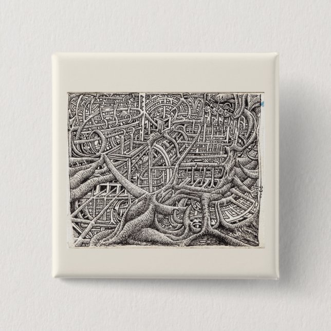 Pipescape, by Brian Benson Pinback Button (Front)