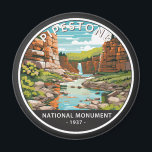 Pipestone National Monument Minnesota Circle Magnet<br><div class="desc">Pipestone vector artwork design. The quarries are sacred to many tribal nations of North America and were considered neutral territory in the historic past where all Nations could quarry stone for ceremonial pipes.</div>