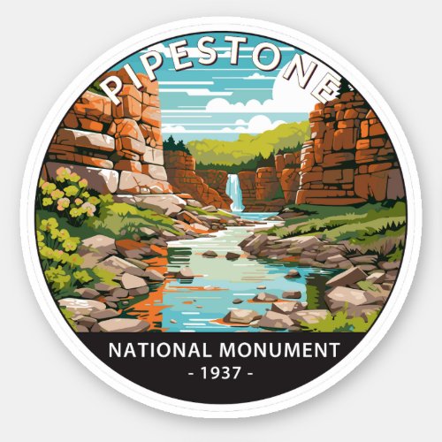 Pipestone National Monument Minnesota Circle Sticker