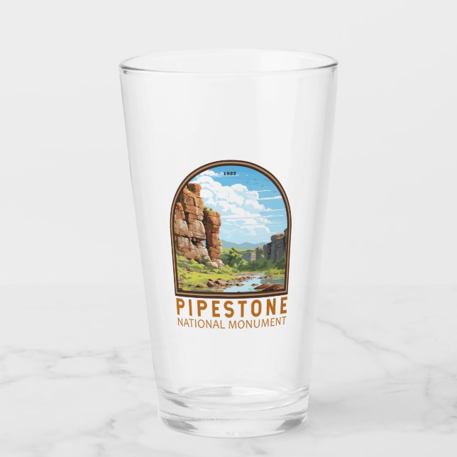 Pipestone National Monument Minnesota Travel Art Glass (Front)