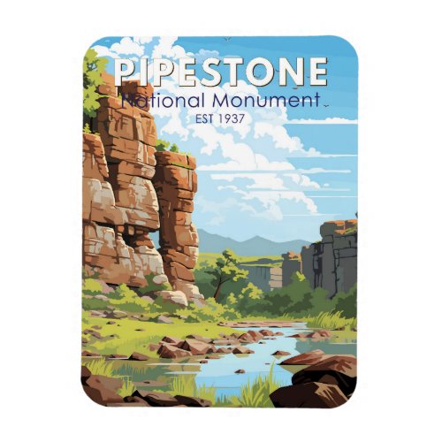 Pipestone National Monument Minnesota Travel Art Magnet