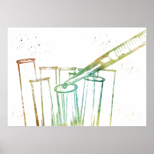 Pipette and Test Tubes  Poster