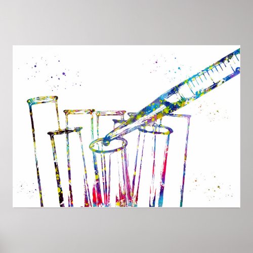 Pipette and Test Tubes  Poster