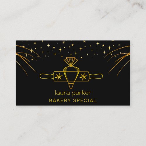 Piping Bag Rolling Pin Bakery Pastry Catering  Business Card