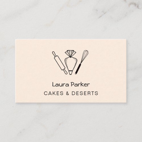 Piping Bag Whisk Baking Cupcake Pastry Chef  Busin Business Card