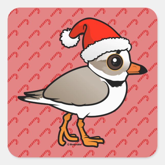Piping Plover Santa Square Sticker (Front)