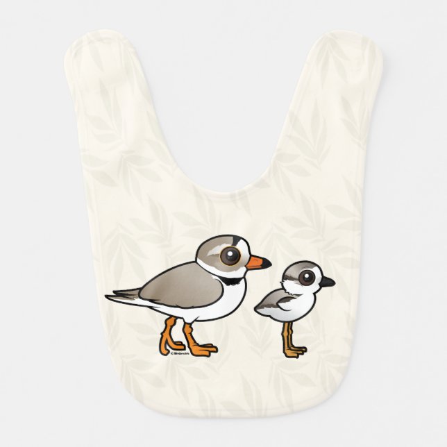 Piping Plover with chick Baby Bib (Front)