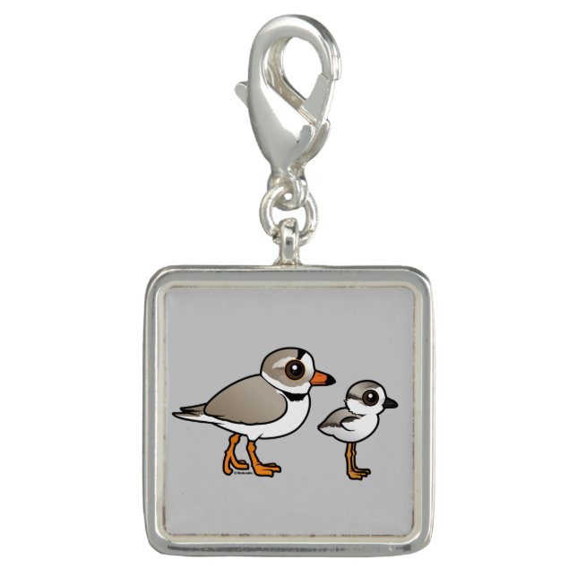Piping Plover with chick Charm (Front)