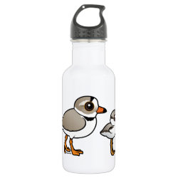 Piping Plover with chick Water Bottle (24 oz)