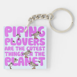 Piping Plovers are the Cutest Square Keychain (double-sided)