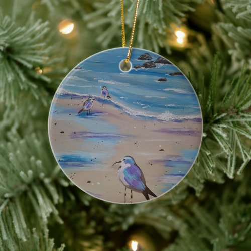 piping plovers ceramic ornament