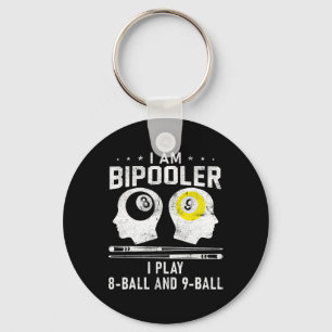 Pipooler Pool Player Pool Cool Billiards 8 And 9 L Keychain