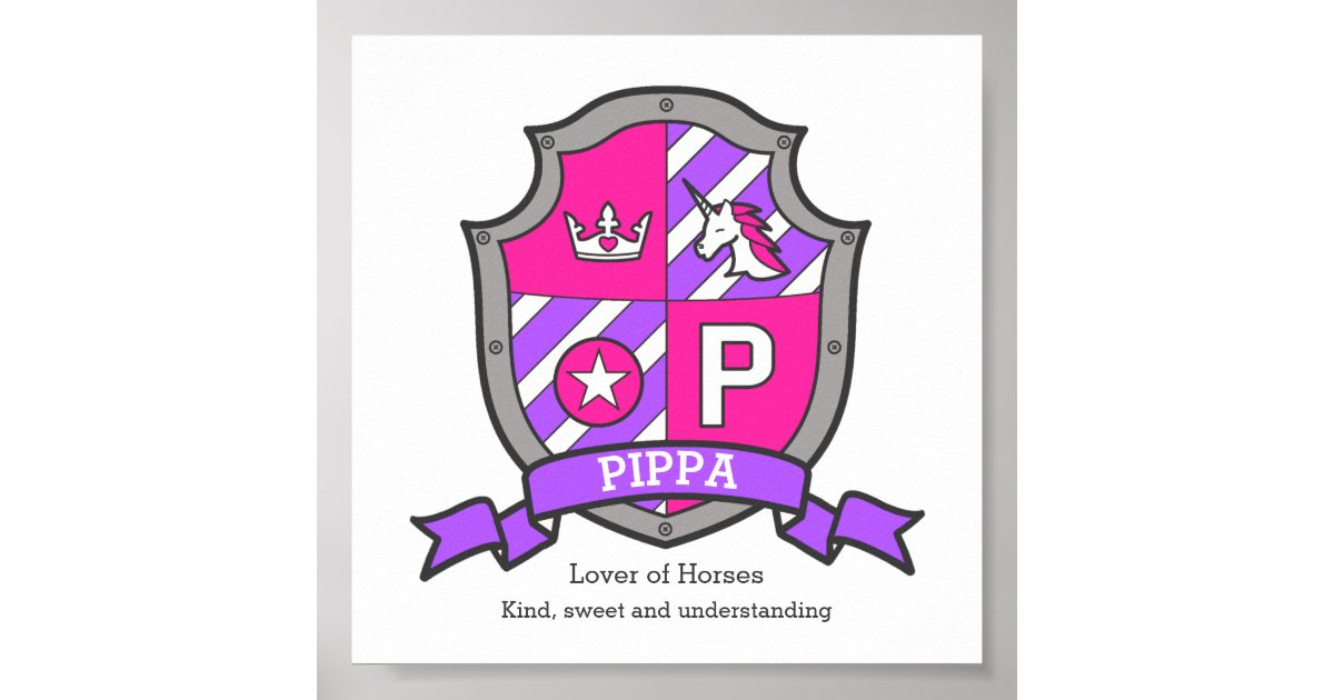 Get Wallpaper Pippa Name Meaning Unicorn Princess Letter P Poster Zazzle Com Desktop Wallpaper