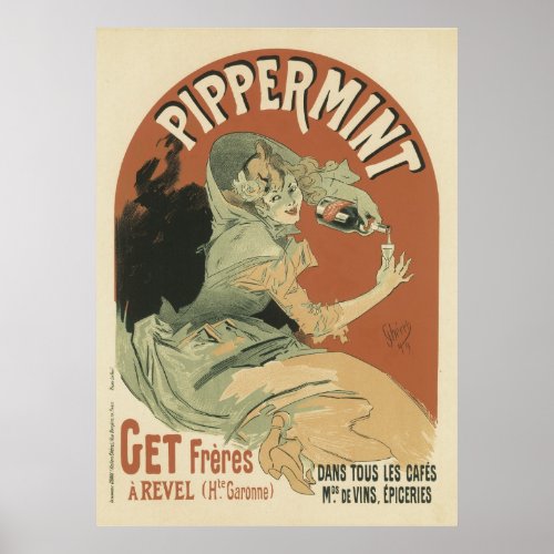 Pippermint Drink by Jules Chret 1899 Poster