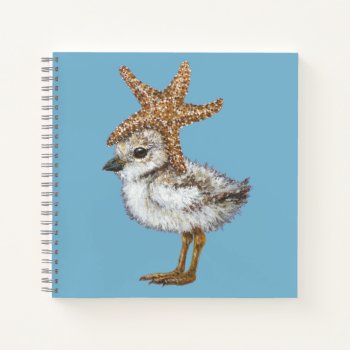 Pippin The Piping Plover Chick Notebook by vickisawyer at Zazzle
