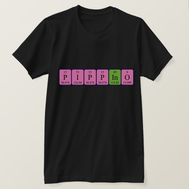 Pippino periodic table name shirt (Design Front)