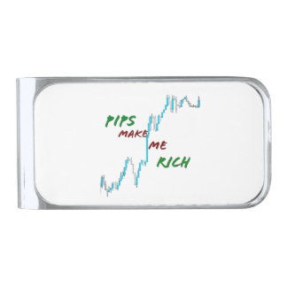 PIPS MAKE ME RICH  SILVER FINISH MONEY CLIP
