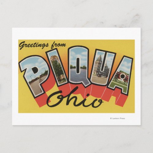 Piqua OhioLarge Letter ScenesPiqua OH Postcard