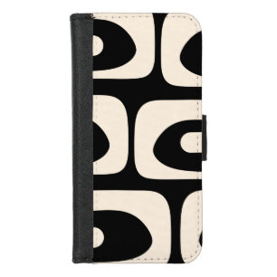 Piquet Midcentury Abstract Minimal Black and Cream iPhone 8/7 Wallet Case