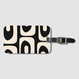 Piquet Midcentury Abstract Minimal Black and Cream Luggage Tag