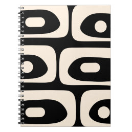 Piquet Midcentury Abstract Minimal Black and Cream Notebook