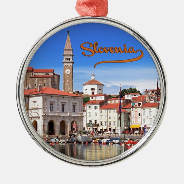 Piran,Slovenia Metal Ornament (Front)