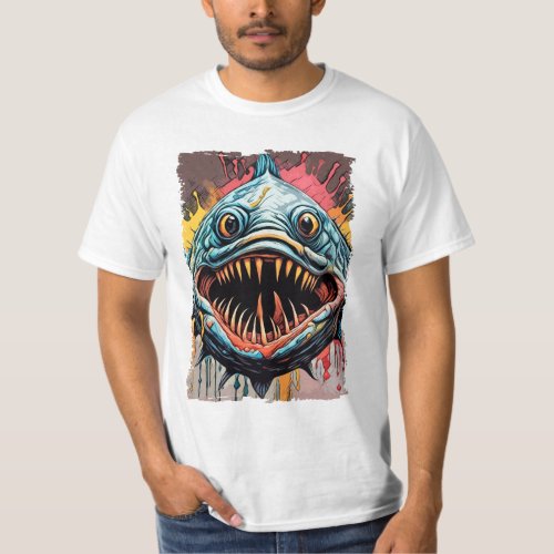 Piranha Amazon River Monster fish Fisherman Gift T_Shirt