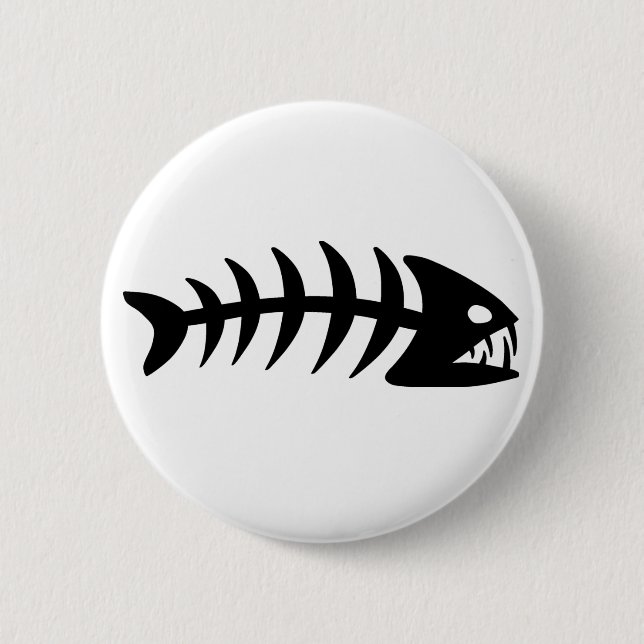 Piranha Fish Bone Button (Front)