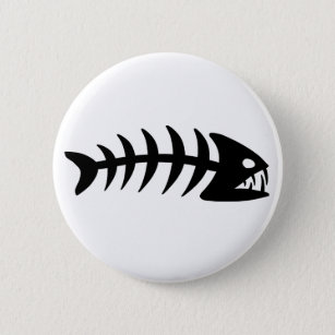 Fish Bone Buttons & Pins - No Minimum Quantity