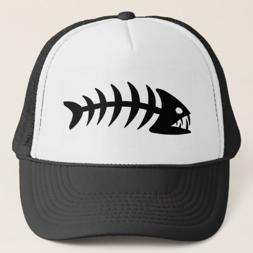 Piranha Fish Bone Trucker Hat