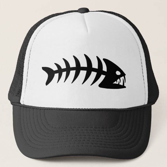 Piranha Fish Bone Trucker Hat (Front)