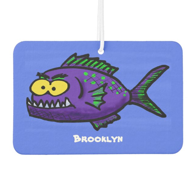 Piranha fish cartoon  air freshener (Front)