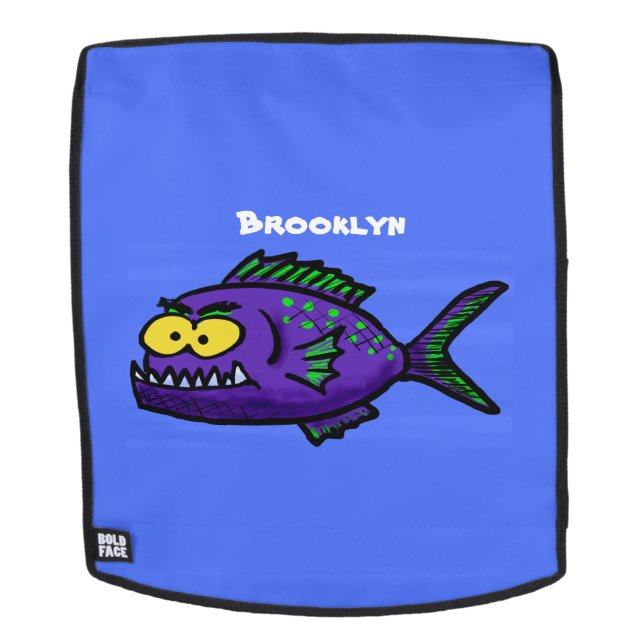 Piranha fish cartoon backpack (Removable Face)
