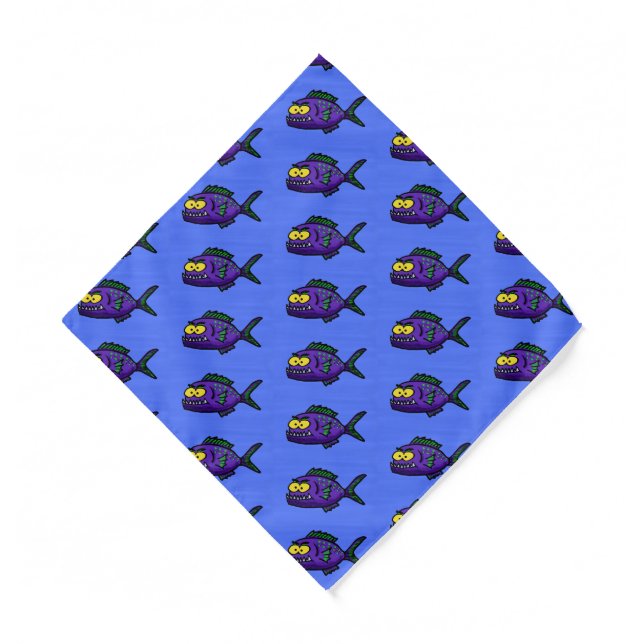 Piranha fish cartoon  bandana (Front)