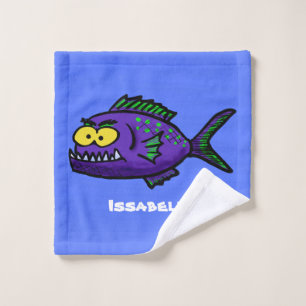 Piranha fish cartoon bath towel set