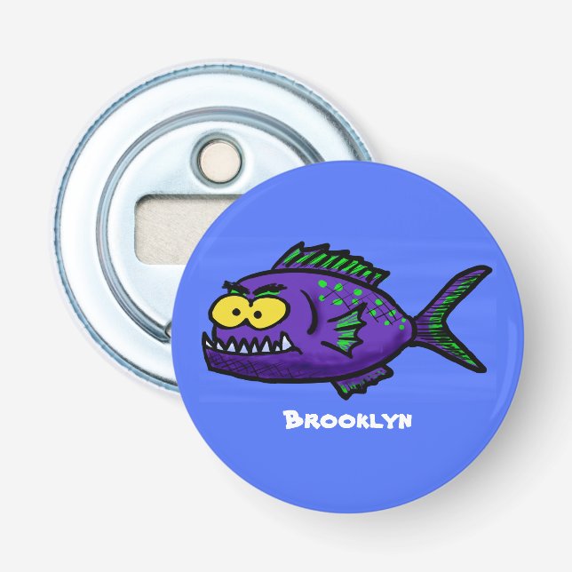 Piranha fish cartoon bottle opener (Front)