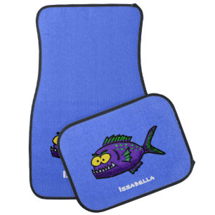 Piranha fish cartoon  car floor mat