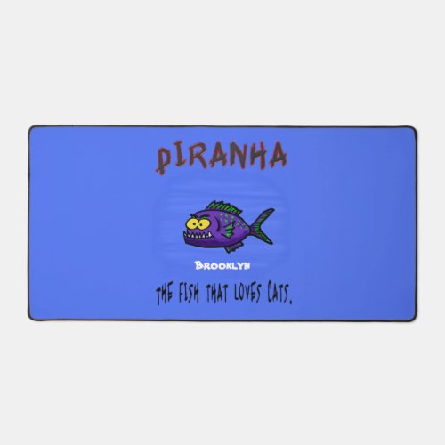 Piranha fish cartoon desk mat