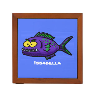 Piranha fish cartoon desk organizer