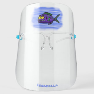 Piranha fish cartoon face shield
