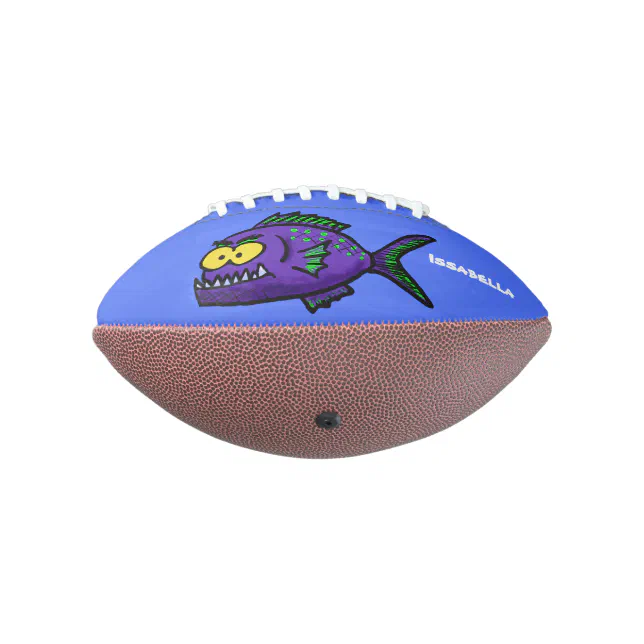 Mini Fish Football Piranha fish cartoon football | Zazzle