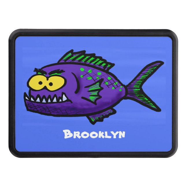 Piranha fish cartoon hitch cover (Front)